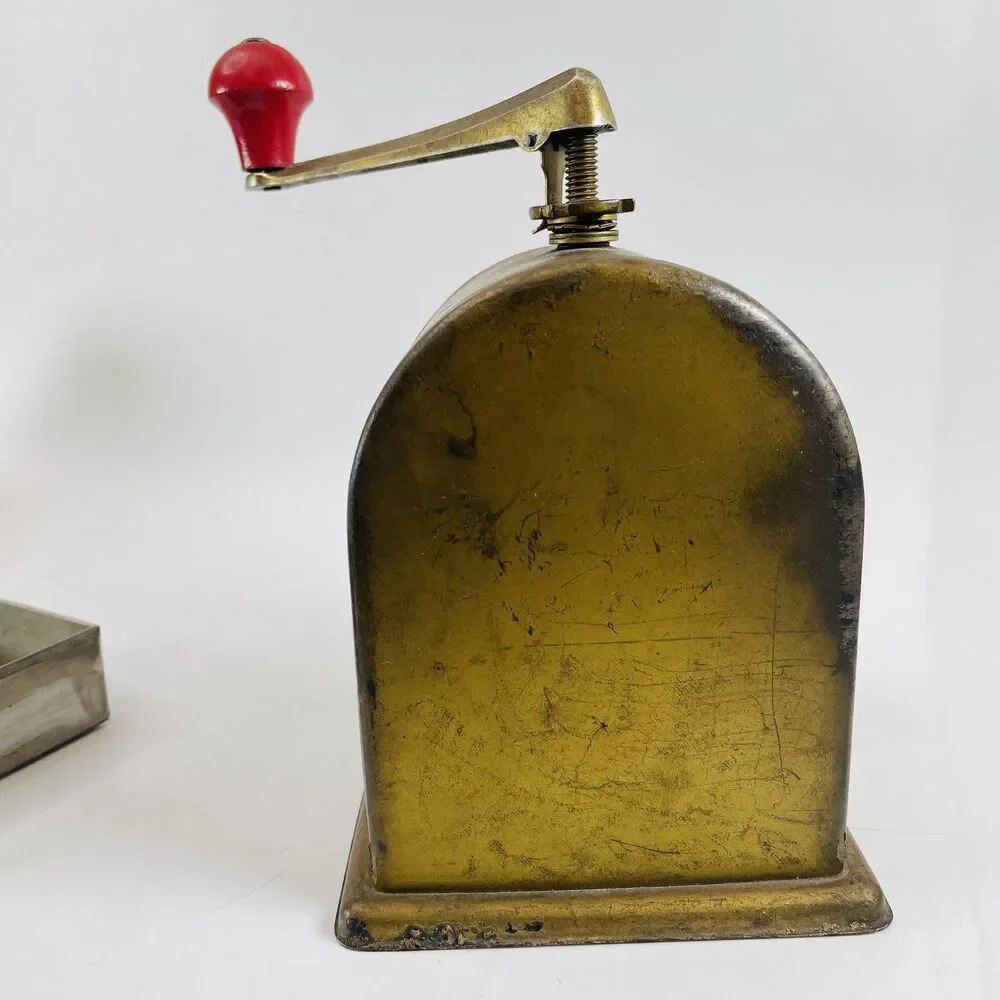 Vintage Mocca Hand Crank Coffee Grinder Mill Antique Brass Finish Germany